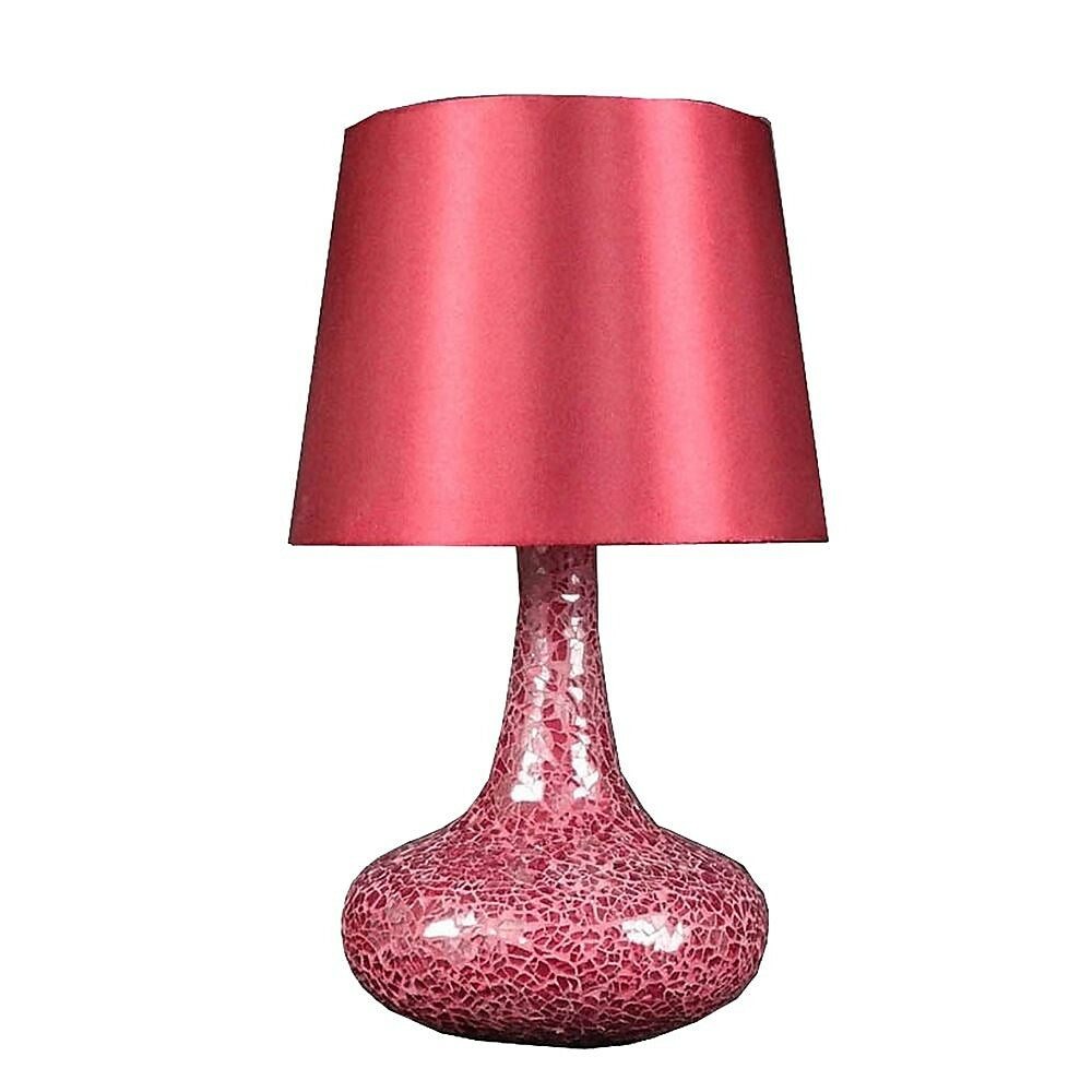 Image of All the Rages Simple Designs LT3039-RED Mosaic Genie Table Lamp, Red