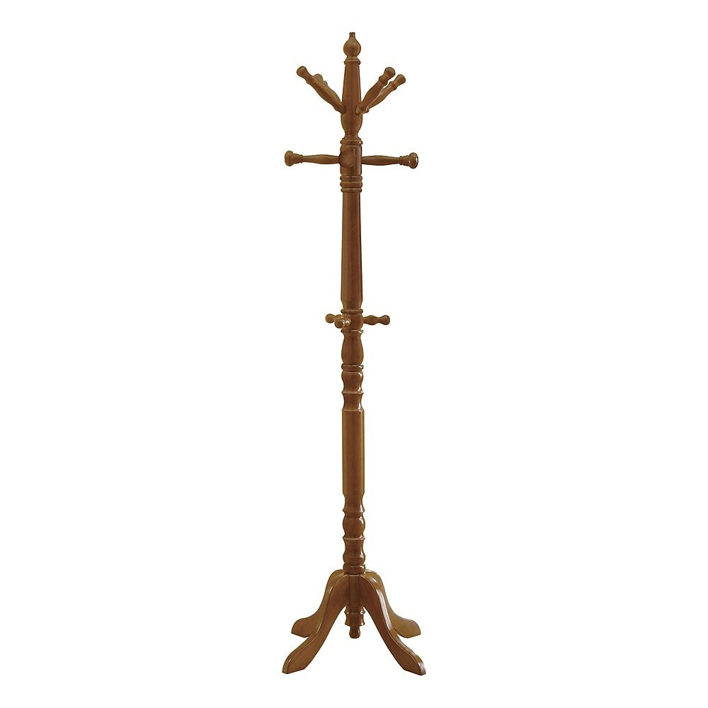 Image of Monarch Specialties - 2012 Coat Rack - Hall Tree - Free Standing - 11 Hooks - Entryway - 73"H - Bedroom - Wood - Brown
