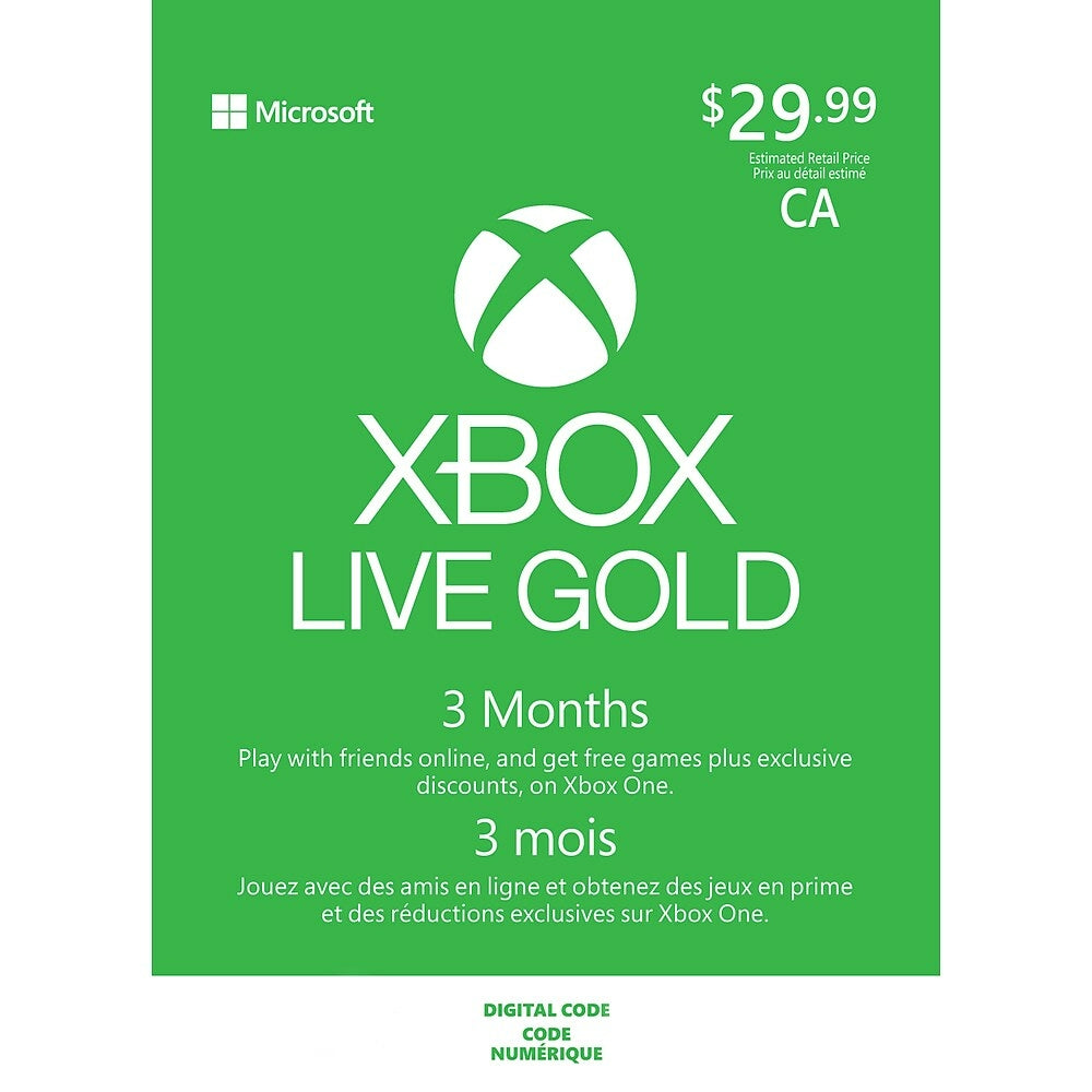 free month xbox live code