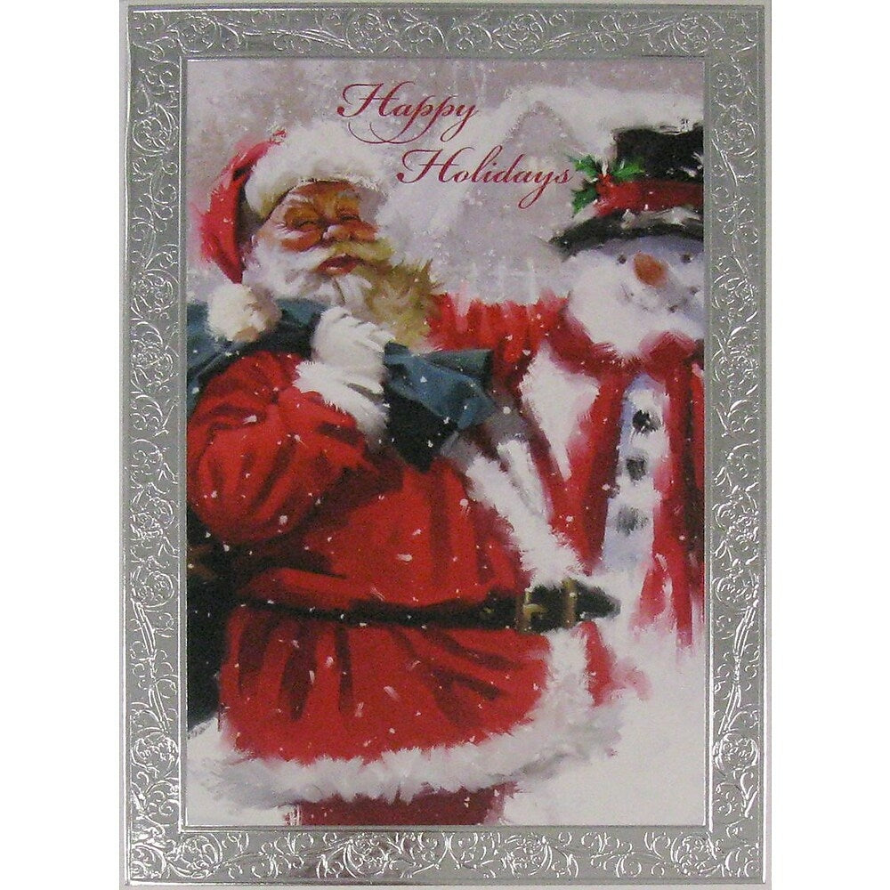 Image of Christmas Cards, Santa & Snowman, 18 Pack