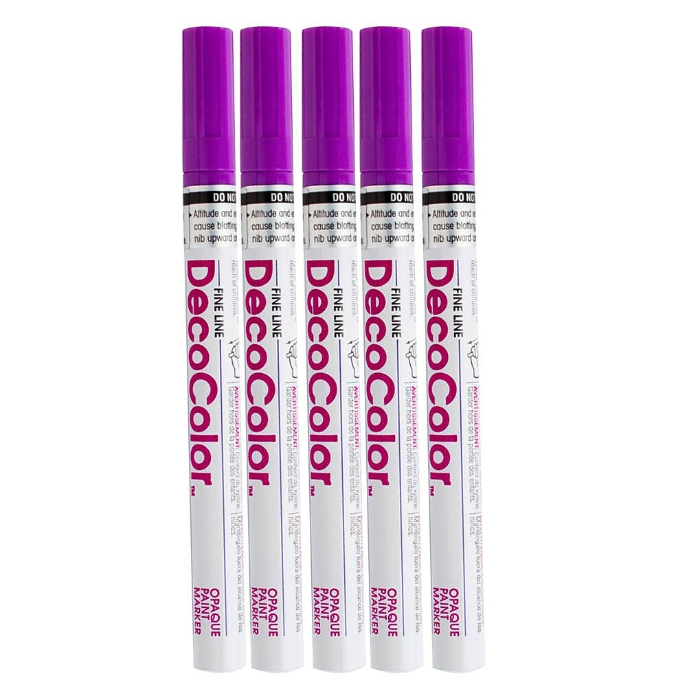 Image of Marvy Uchida Fine-Point Opaque Paint Marker - Hot Purple - 5 Pack (7665896g)