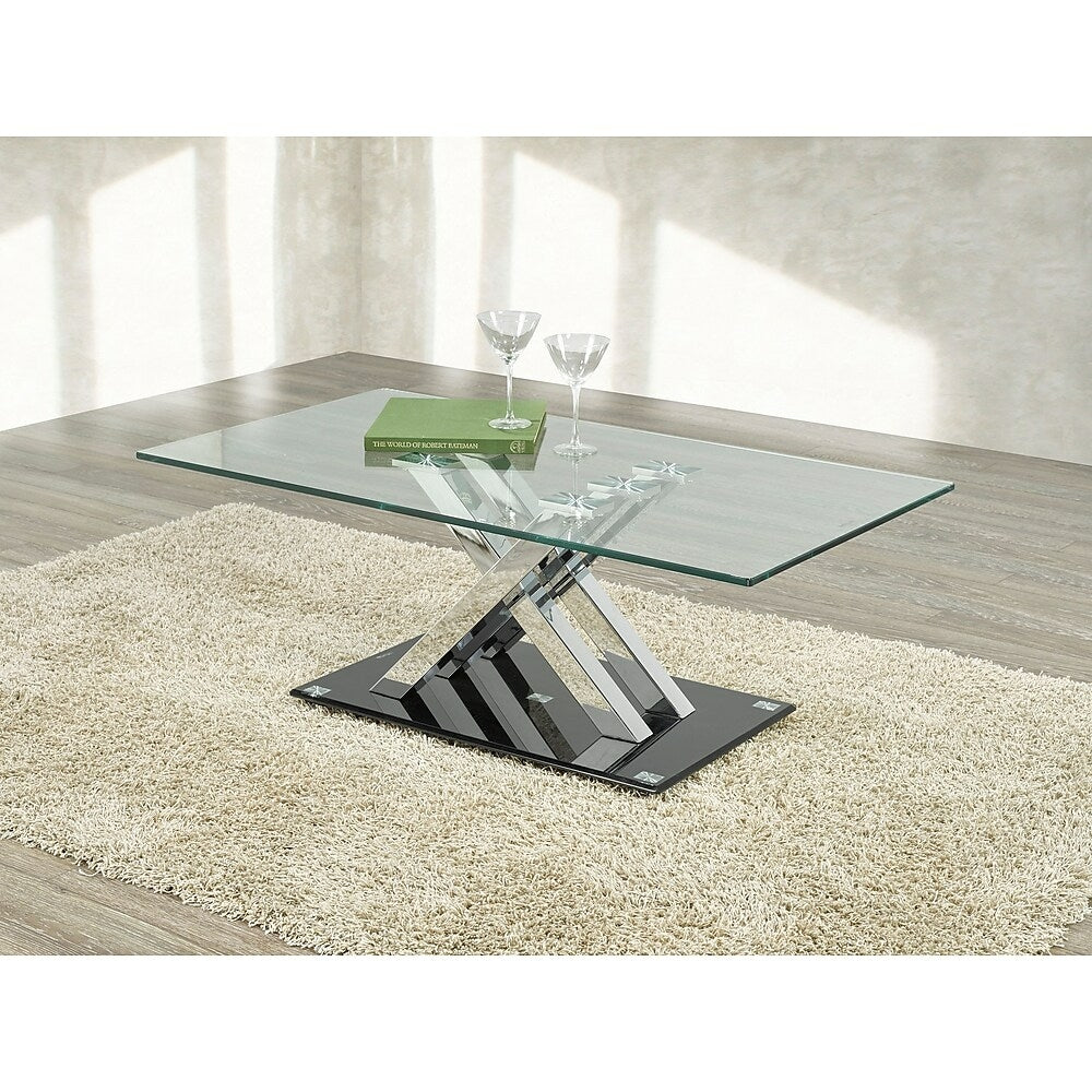 Image of Brassex G-343 Cocktail Table, Silver/Black, Grey