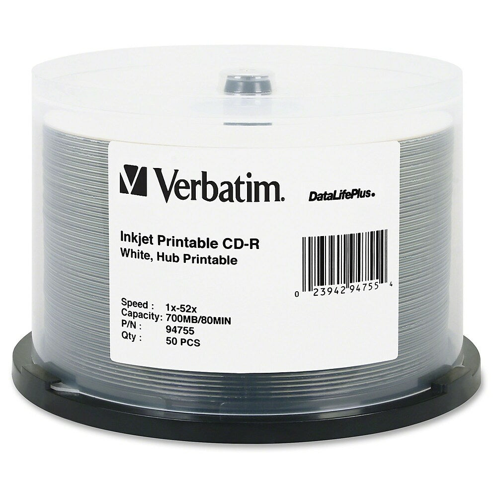 Image of Verbatim Datalifeplus CD Recordable Media Spindle, CD-R, 52X, 700 Mb, 50 Pack