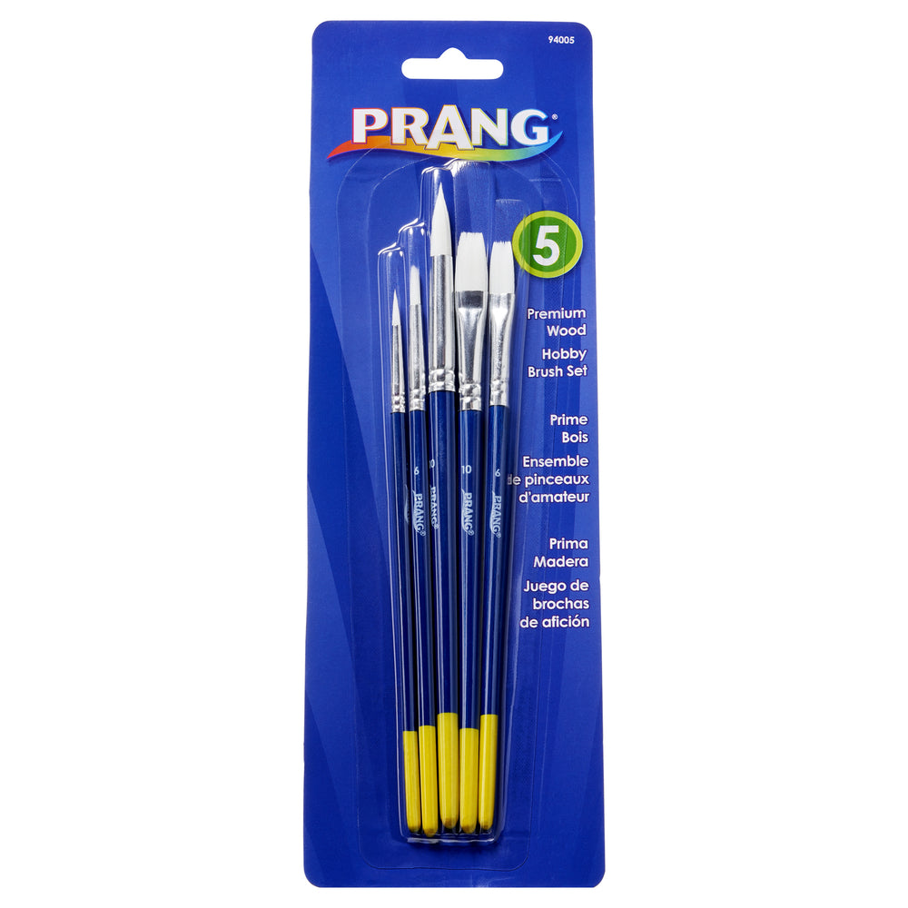Image of Prang Hobby Paint Brush Set - Assorted Colours - 5 Pack