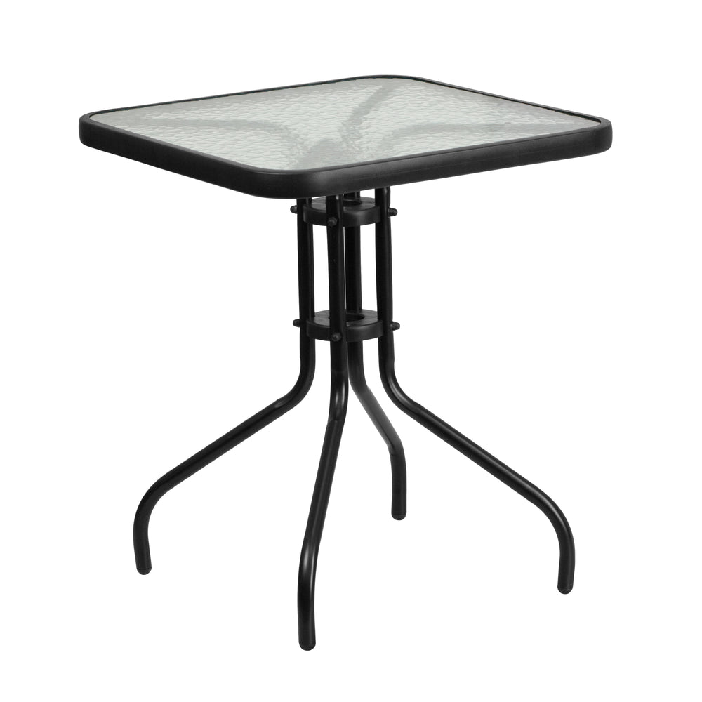 Image of Flash Furniture 23.5" Square Tempered Glass Metal Table