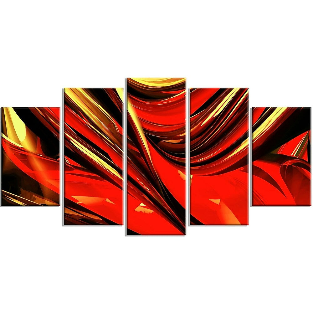 Image of Designart Fire Lines Red Abstract Canvas Art Print, (PT3011-373)
