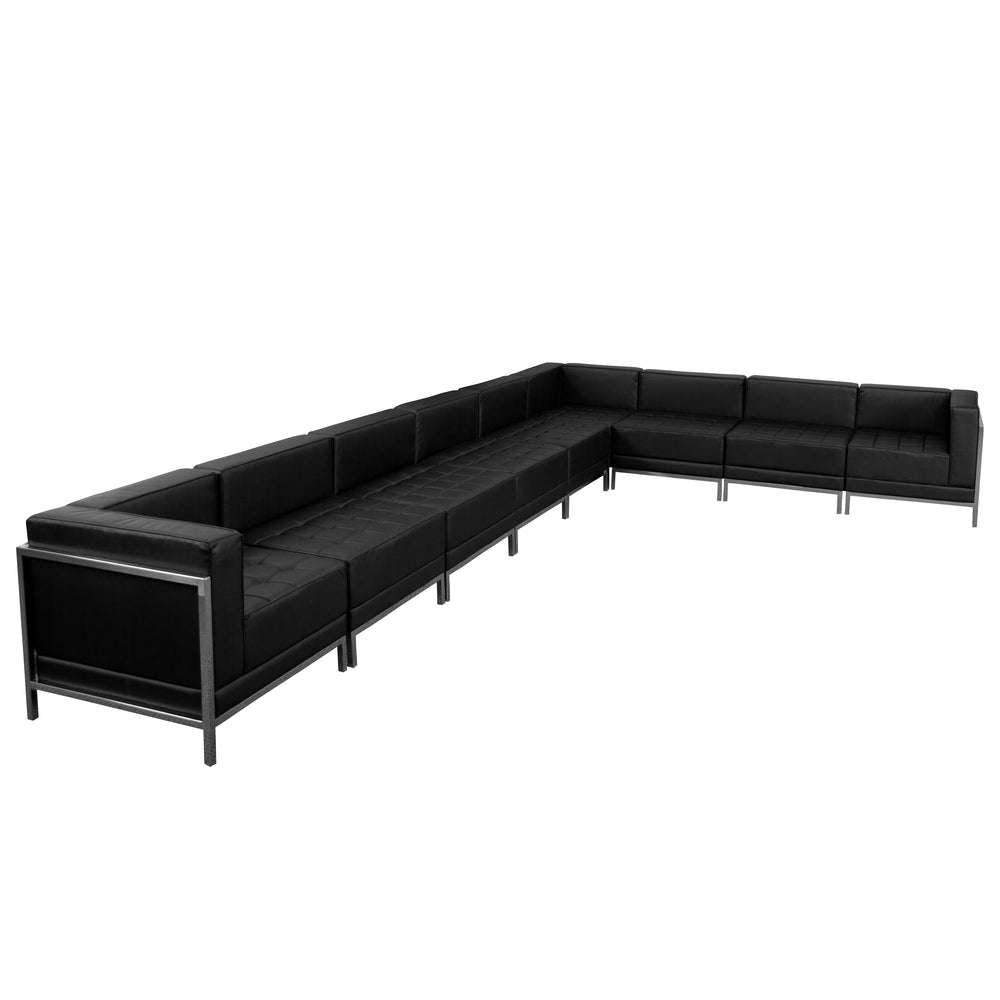 Image of Flash Furniture HERCULES Imagination Black LeatherSoft Sectional Configuration, 9 Pieces