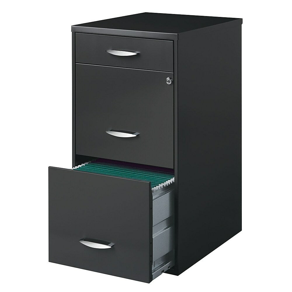 Image of Office Designs 3 Drawer Vertical File Cabinet - Letter - Charcoal, Black
