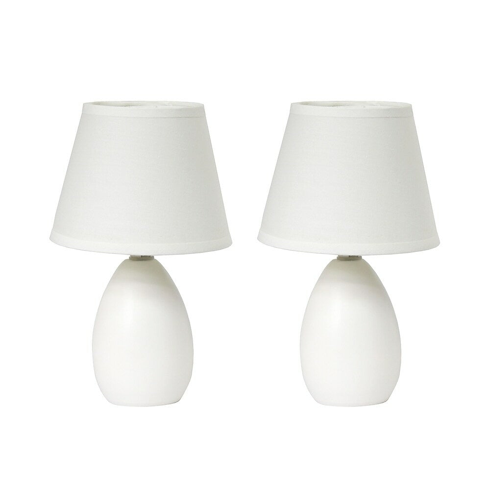 Image of Simple Designs Incandescent Mini Table Lamp Set, Off-White (LT2009-OFF-2PK)