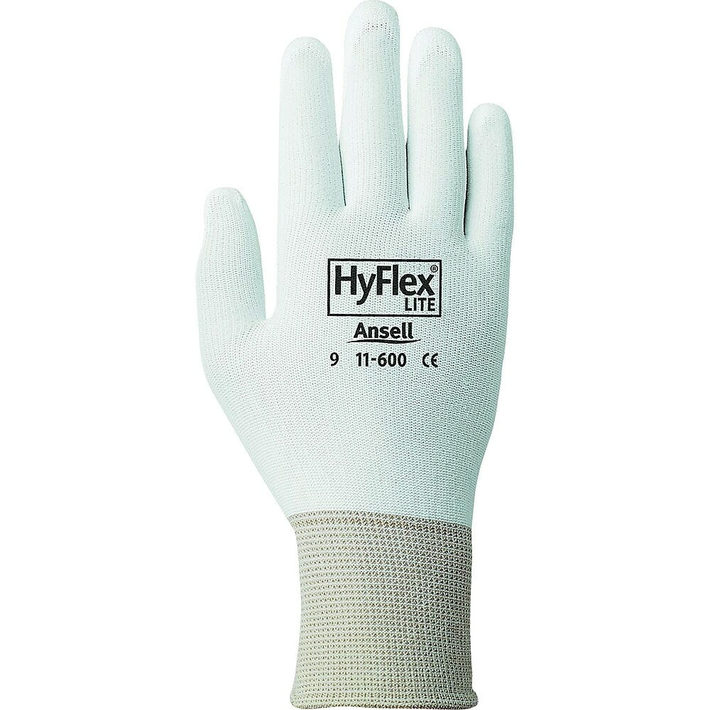 Image of Ansell Hyflex 11-600 Gloves, Medium/8, Polyurethane Coating, 15 Gauge, Nylon Shell, 48 Pack
