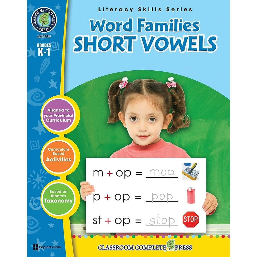 Image of eBook: Word Families - Short Vowels (PDF version - 1-User Download) - ISBN 978-1-55319-402-6 - Grade K - 1