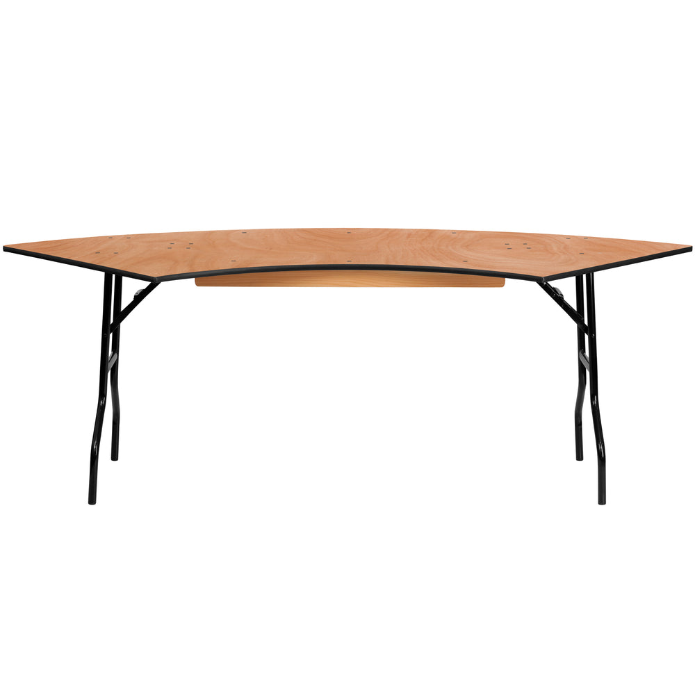 Image of Flash Furniture 7.25 ft. x 2.5 ft. Serpentine Wood Folding Banquet Table