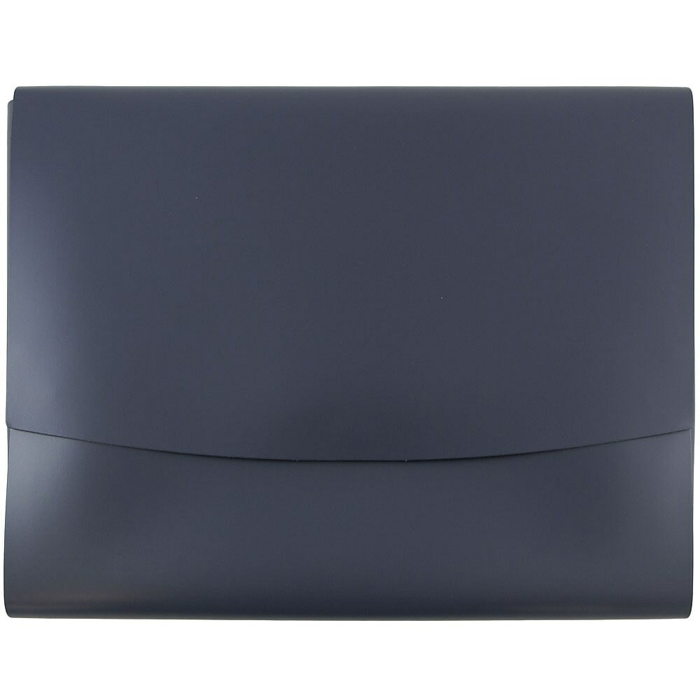 Image of JAM Paper Italian Leather Portfolio With Snap Closure, 10.5 x 13 x 0.75, Navy Blue, 12 Pack (2233320840B)