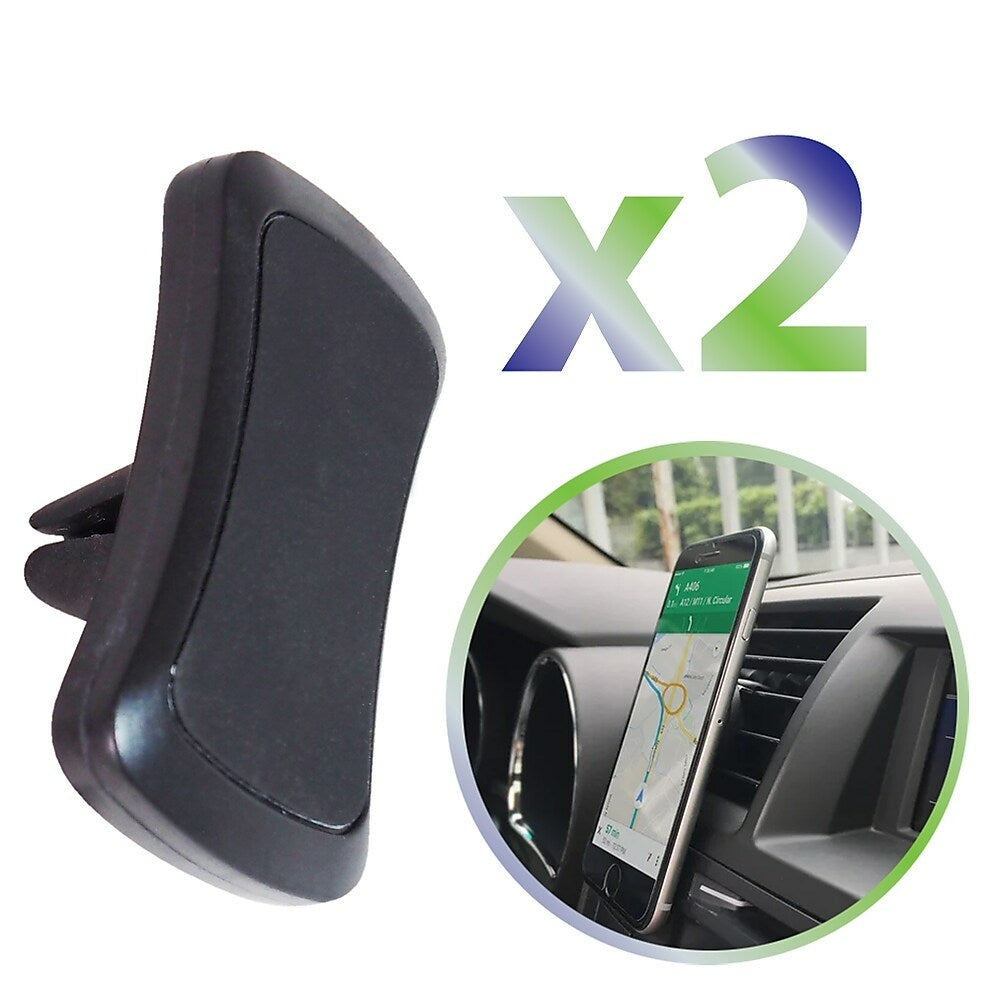 Image of Exian Magnetic Cellphone Car Mount Holder for Air Vent, 2 Pack, Black (CAR-031-PK2)