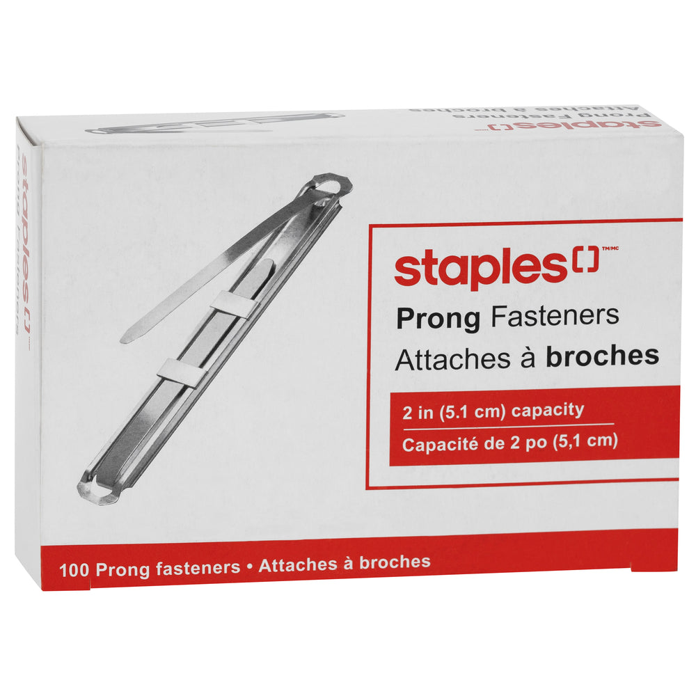 Image of Staples Steel Prong Fastener Base and Compressor Bar Set - 2-3/4" Base - 2" Capacity - 100 Pack