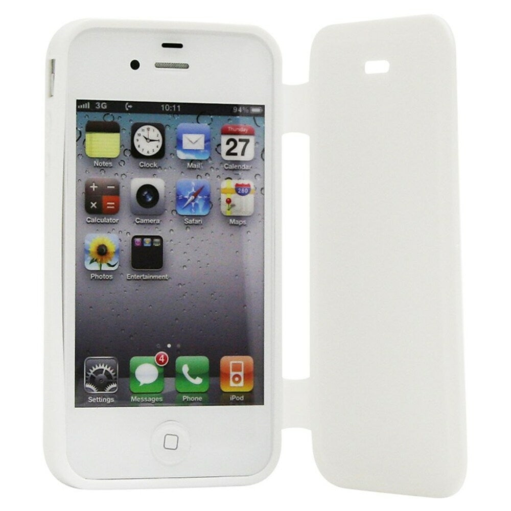 Image of Exian TPU with Front Cover Case for iPhone 4, 4s - White