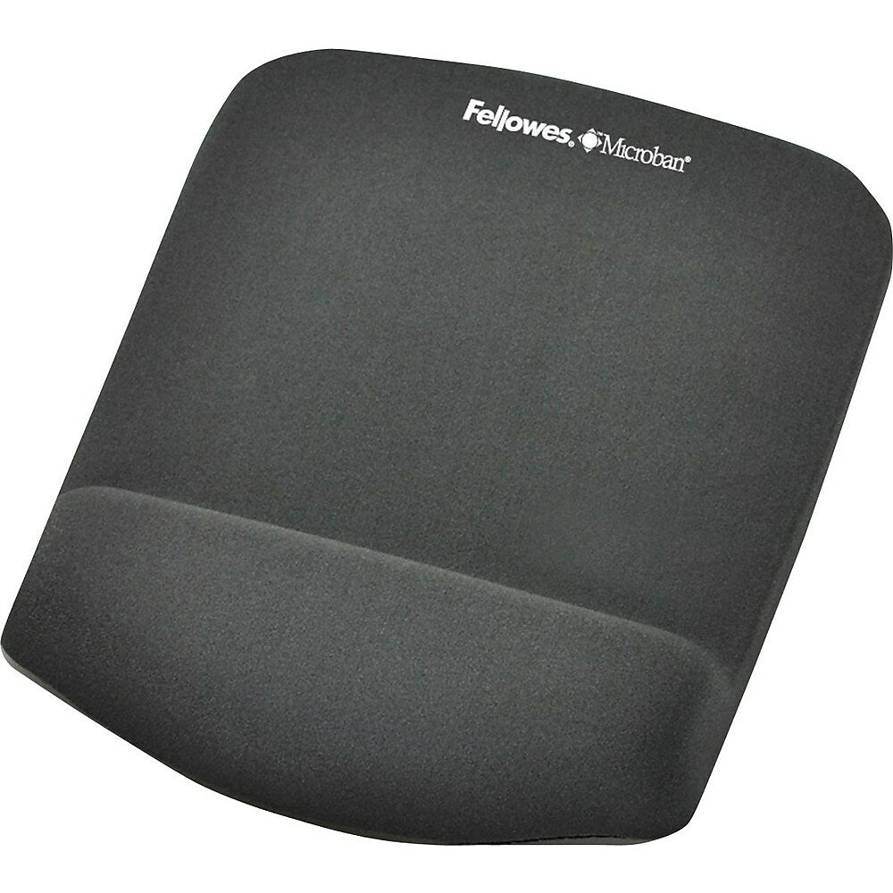 Image of Fellowes Plush Touch Mousepad Wrist Rest - Graphite, Black