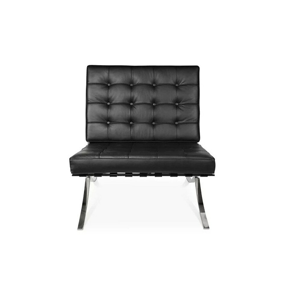 Image of Plata Import Cross Barcelona Chair, Front Black Leather, Back (LS-5010-B)