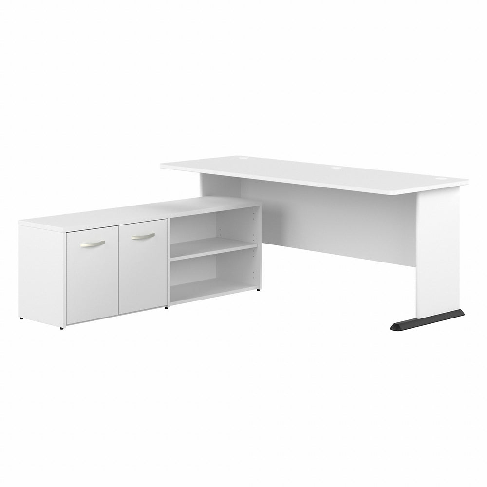 Image of Bush Business Furniture Studio A 72"W L Shaped Gaming Desk with Storage - White