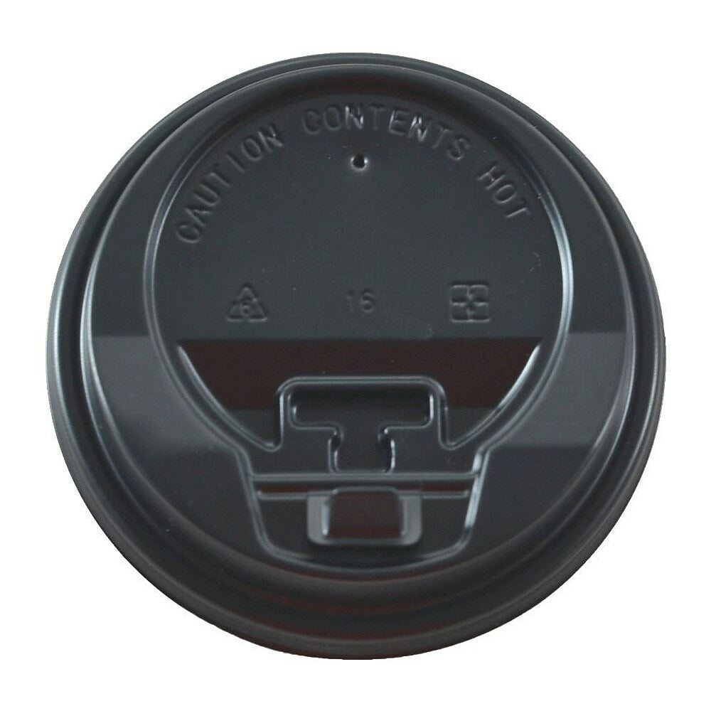 Image of Tannex Dome Lid with Latch for 10oz, 12oz, and 16oz Paper Coffee Cups, Black, 1000 Pack