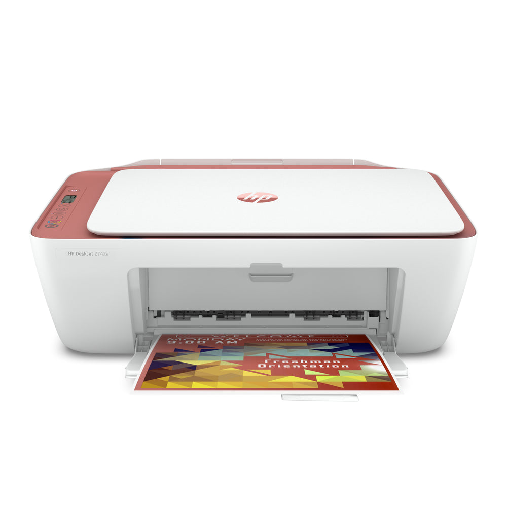 Image of HP Deskjet 2742e All-in-One Inkjet Printer - Himalayan Pink - with Bonus 6 Months of Instant Ink with HP+ (572Q7A)