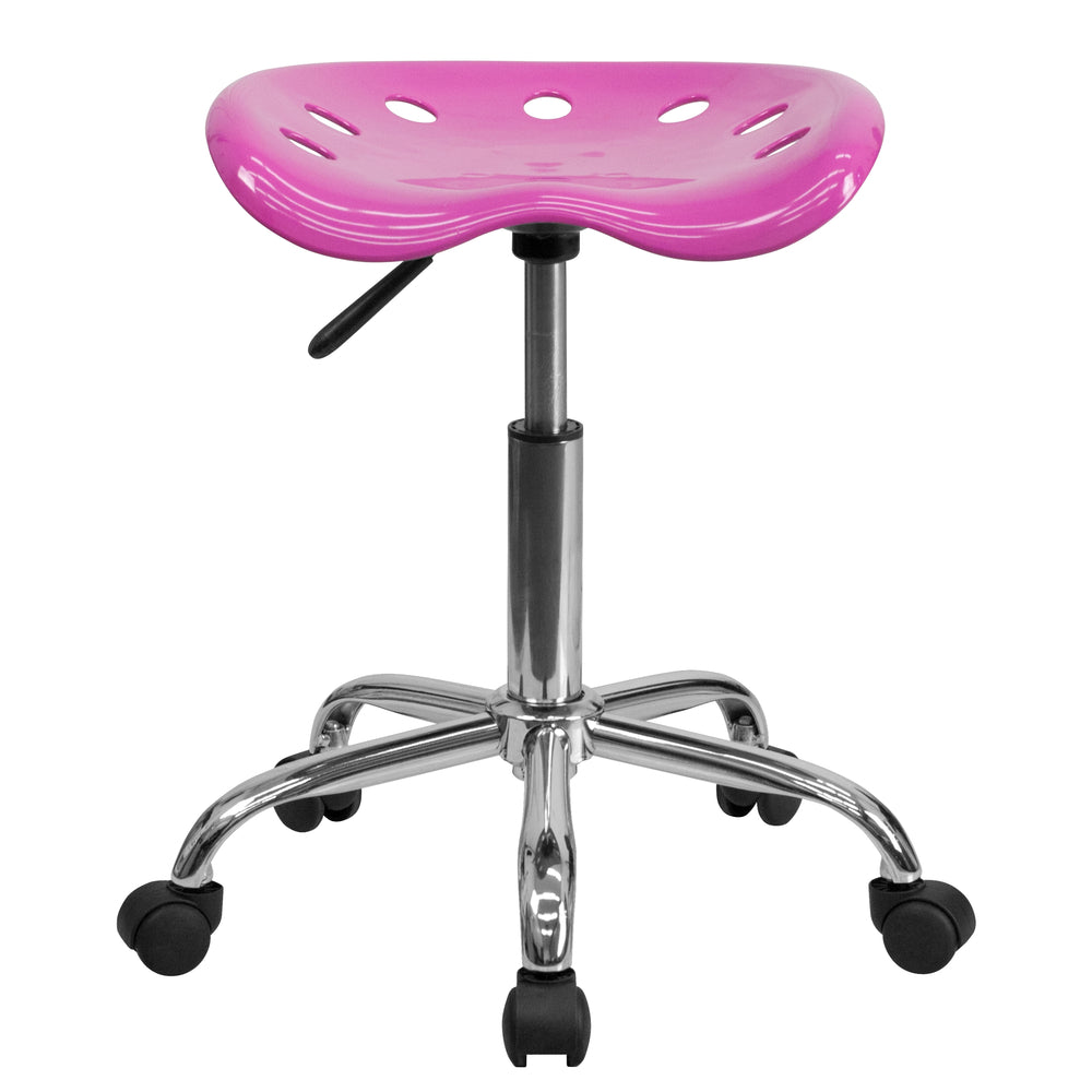 Image of Flash Furniture Vibrant Candy Heart Tractor Seat & Chrome Stool, Pink