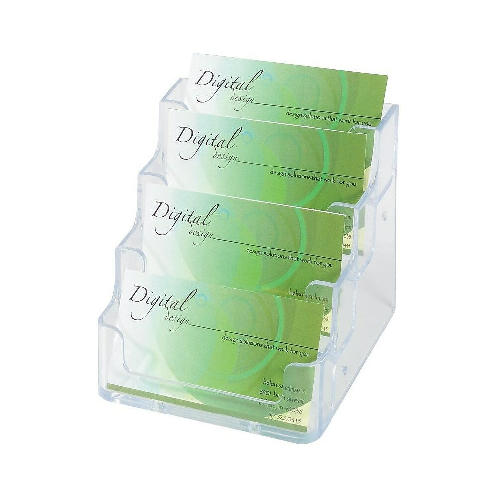 Image of Staples Plastic 4-Pocket Business Card Holder