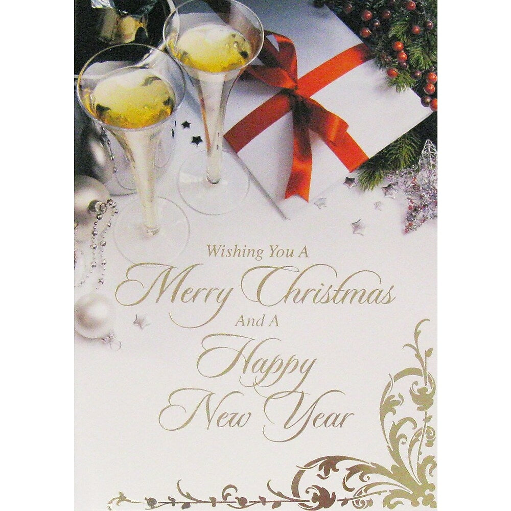 Image of Christmas & New Year Cards, Merry Christmas & a Happy New Year, 18 Pack