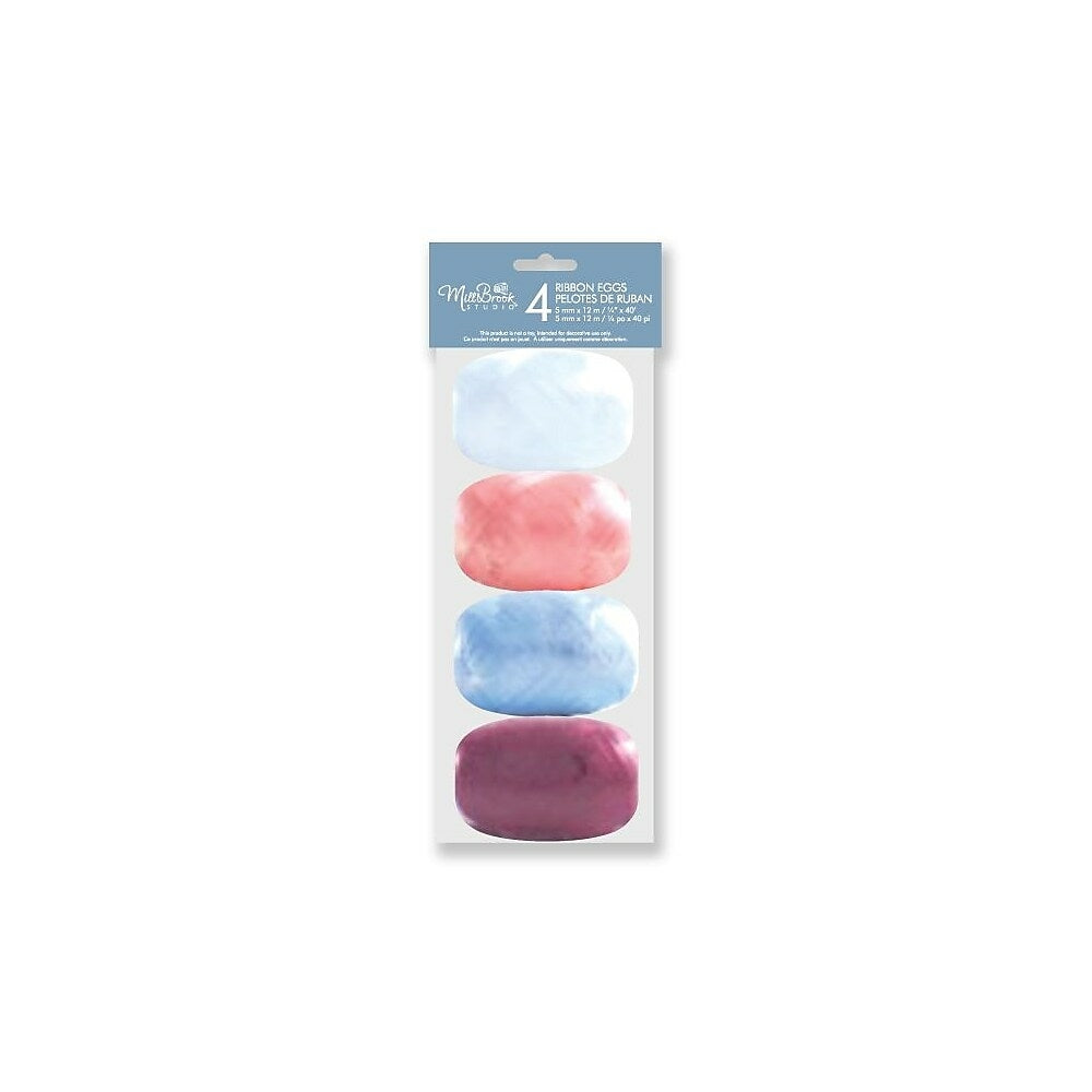 Image of Millbrook Studios Ribbon Egg Assortment, White, Pink, Blue, Purple, 12 Pack (76002)