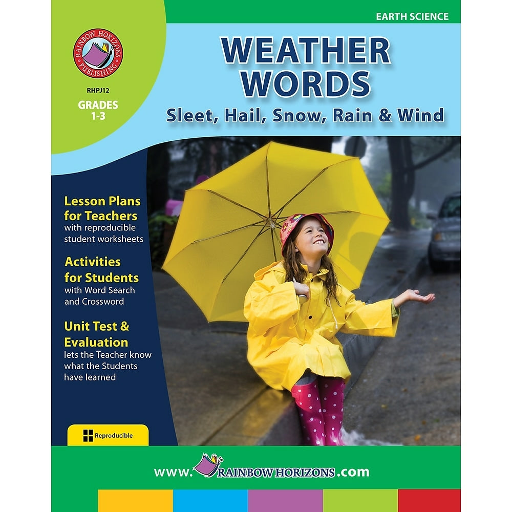 Image of eBook: Weather Words: Sleet, Hail, Snow, Rain & Wind (PDF version - 1-User Download) - ISBN 978-1-55319-182-7 - Grade 1 - 3