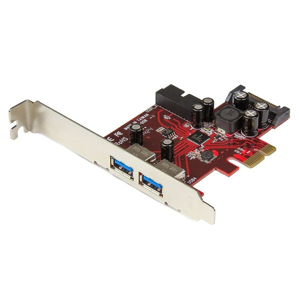 Image of StarTech 4-Port PCI Express USB 3.0 Card, 2 External, 2 Internal, SATA power