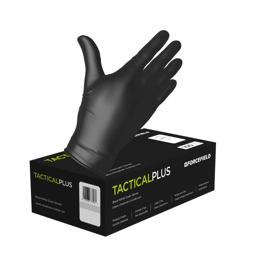 Image of Forcefield Tactical PLUS Nitrile Powder-Free Gloves - Black - Medium - 100 Pack