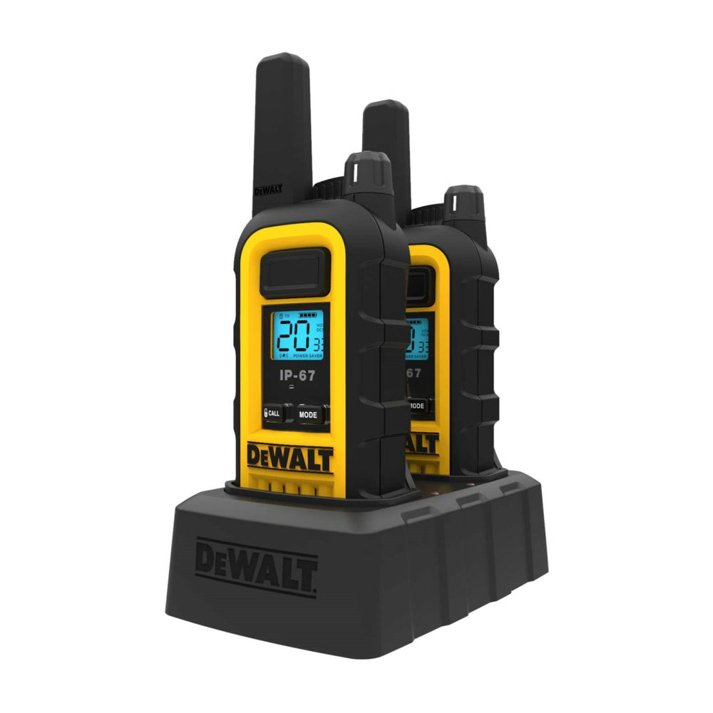 Image of DeWalt DXFRS300 Heavy Duty Rechargeable Two-Way Radio Walkie Talkies - 2 Pack