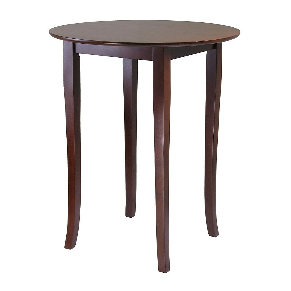 Image of Winsome Fiona High Round Pub Table, Antique Walnut, Brown