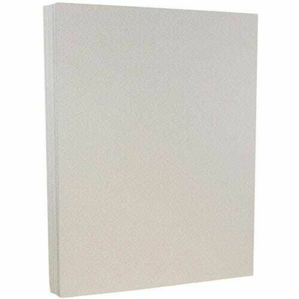 Image of JAM Paper Recycled Cardstock - 80 lb - 8.5" x 11" - Coverstock - Passport Granite Silver - 50 Sheets