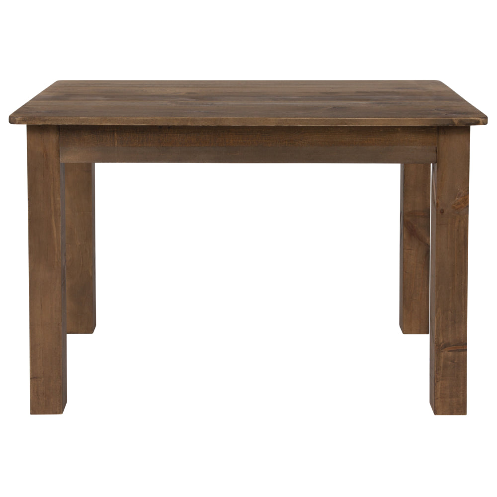 Image of Flash Furniture 46" x 30" Rectangular Antique Rustic Solid Pine Farm Dining Table, Brown