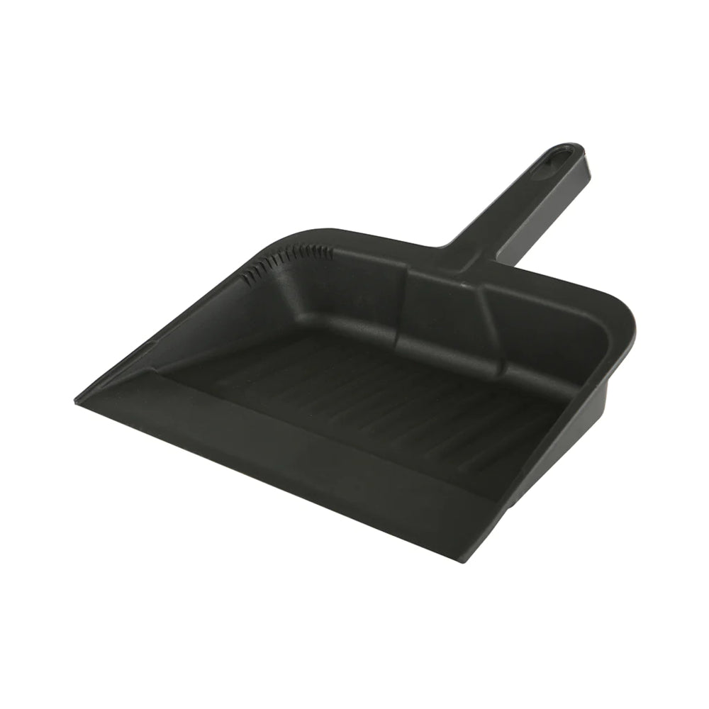 Image of Globe Commercial Products 12" Plastic Dust Pan Black - 15 Pack, Black_74085