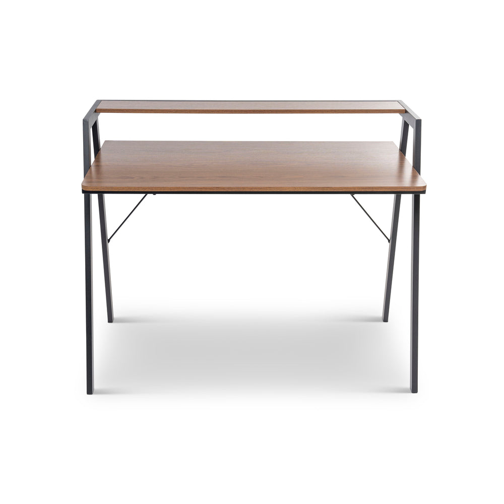 Image of Can-Bramar Encora Writing Desk - Matte Black and Walnut, Brown