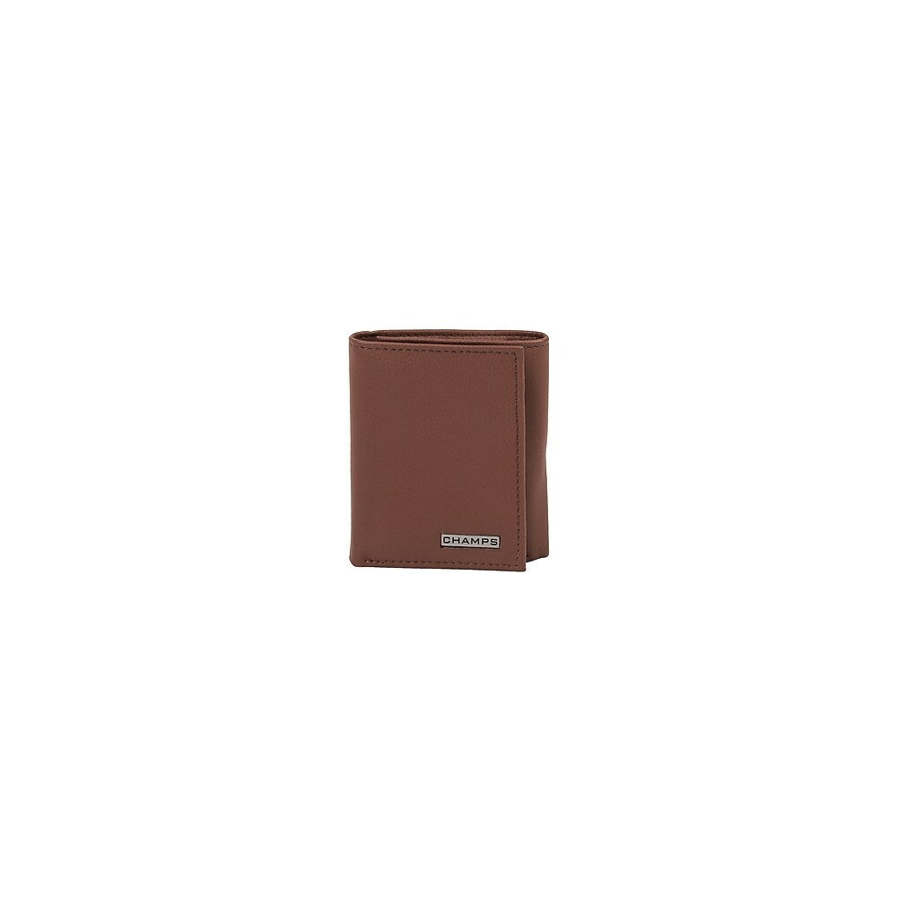 Image of Champs Black Label Leather RFID Tri-fold Wallet, Tan, Brown