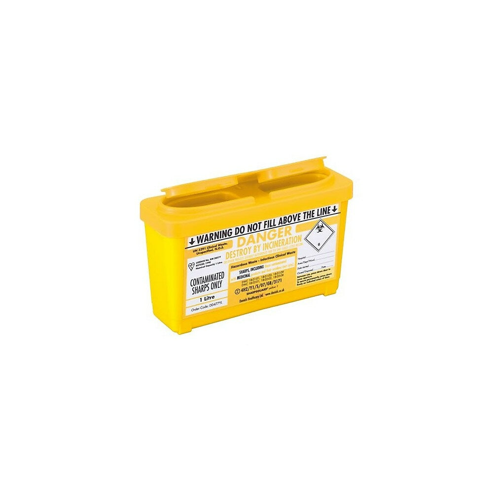 Image of Daniels Astroplast Sharps Container, Yellow, 1L, 3 Pack