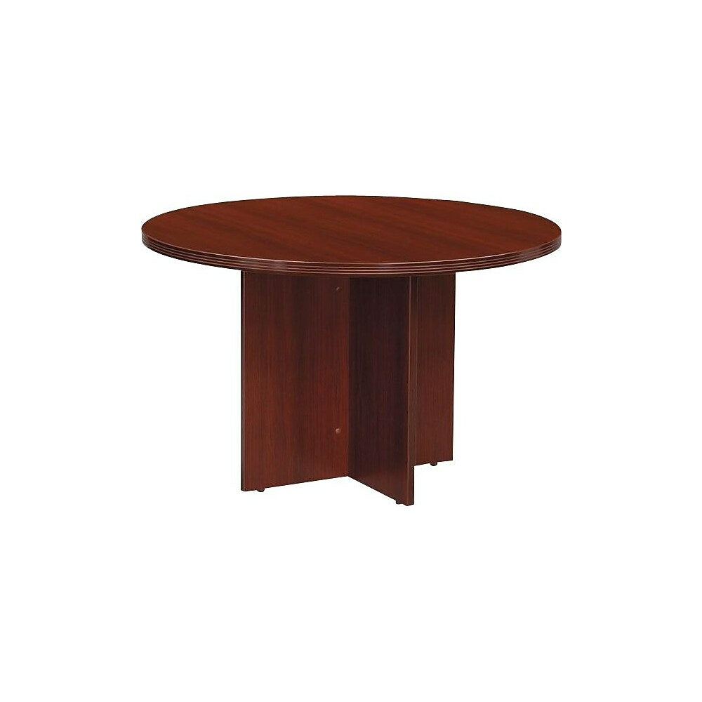 Image of Office Star Napa Collection 47" Round Conference Table, Mahogany, Red