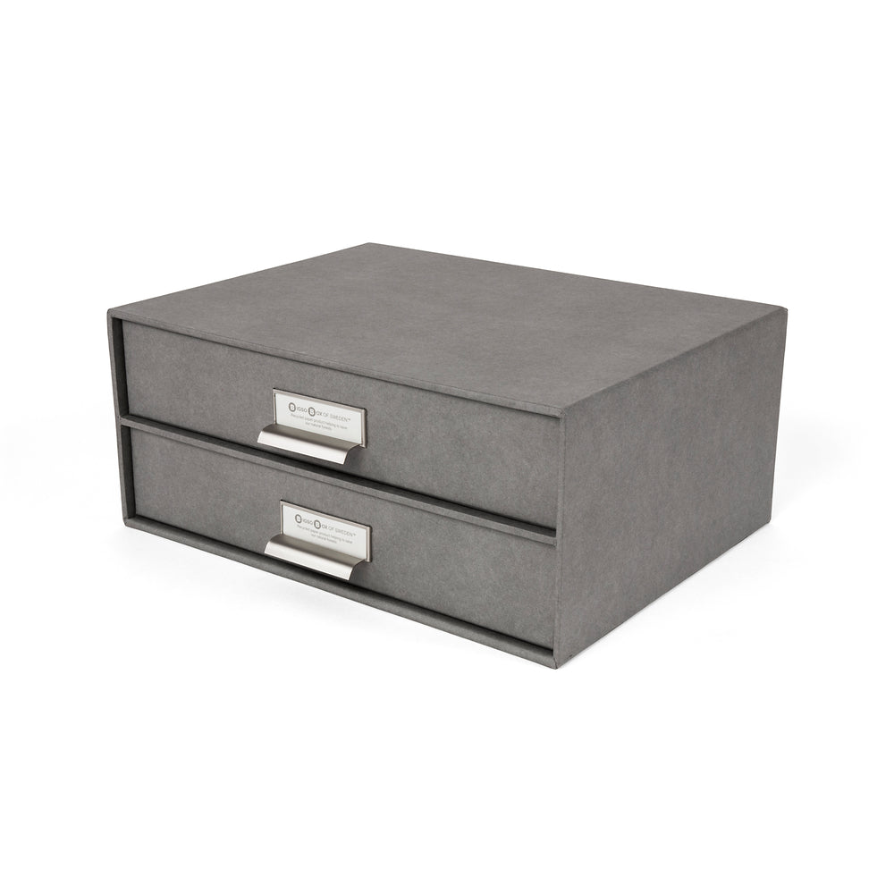 Image of Bigso Box Of Sweden Birger 2 Drawer File - Grey