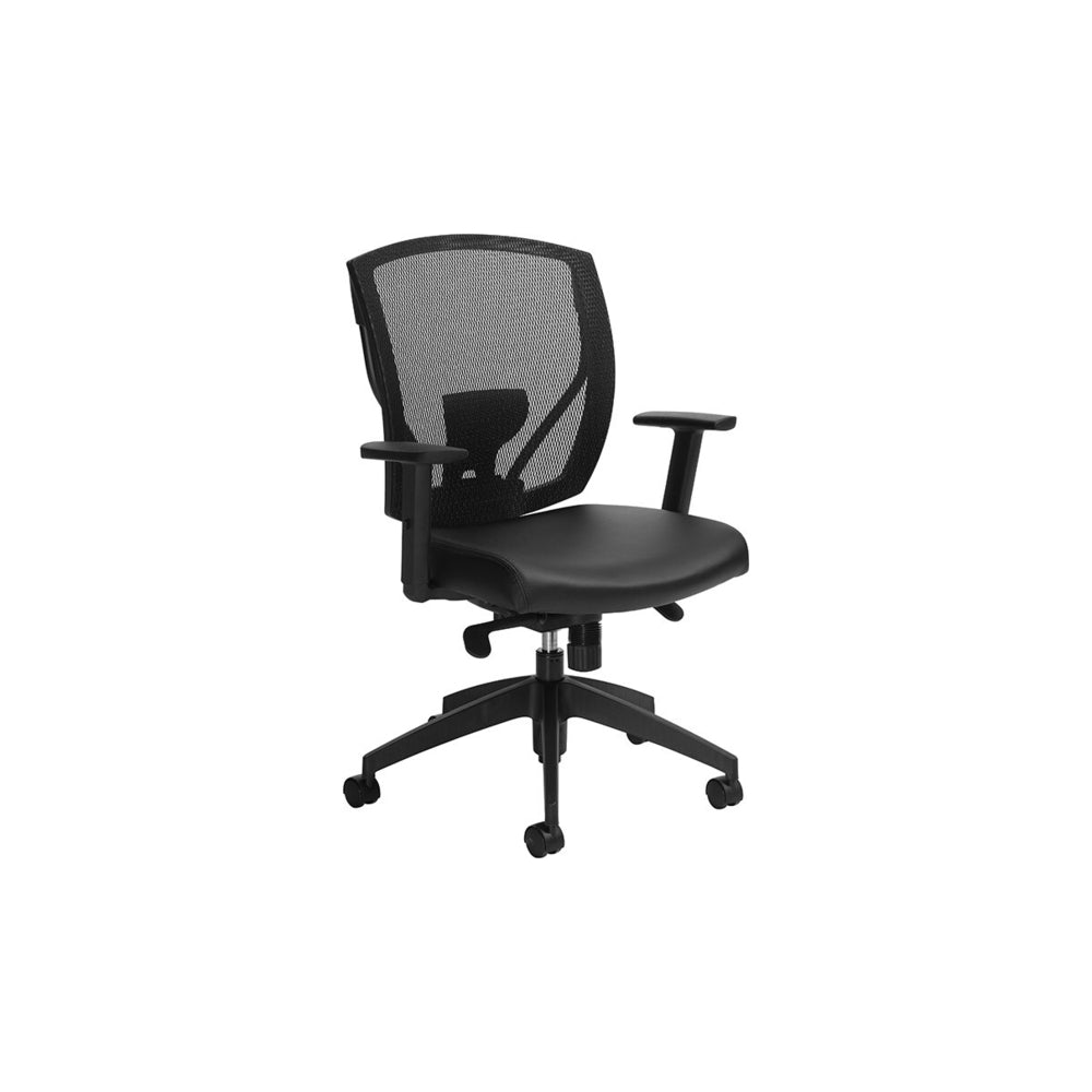 Image of Global Ibex Mesh Back Synchro-Tilter Chair with Casters - Black