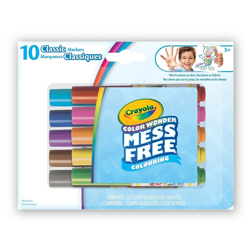 Image of Crayola Colour Wonder Classic Mini Markers, 10 Pack