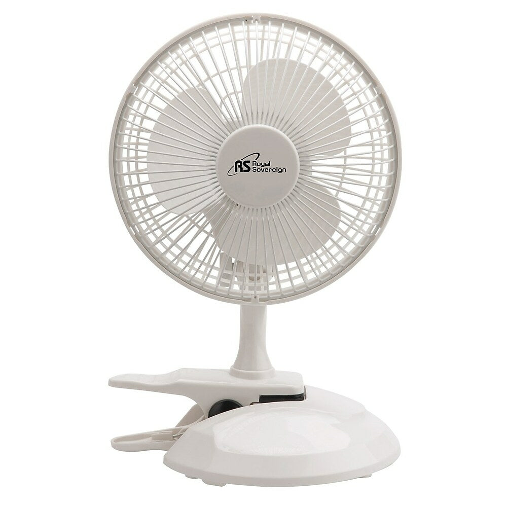 Image of Royal Sovereign 6" 2-in-1 Clip-On and Desk Fan, White (DFN-15)