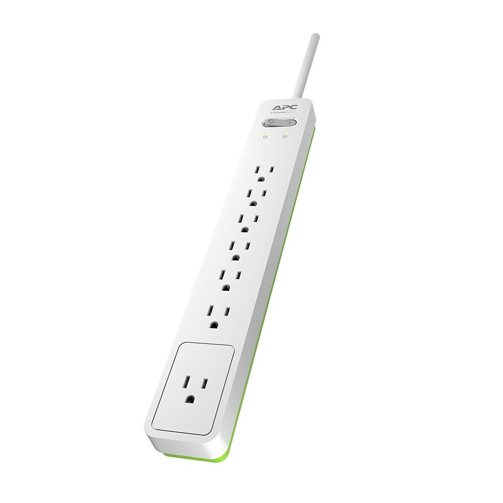 Image of APC Surgearrest 7 Outlet 1440 Joules Surge Protector with 6' Cord - White