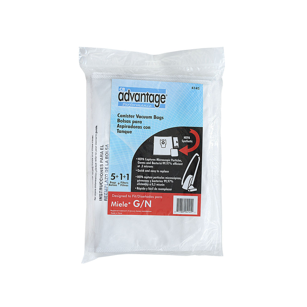 Image of Advantage 5pk+2 Filter Vacuum Bags - Fit Miele vacuums using the G/N bag, 5 Pack