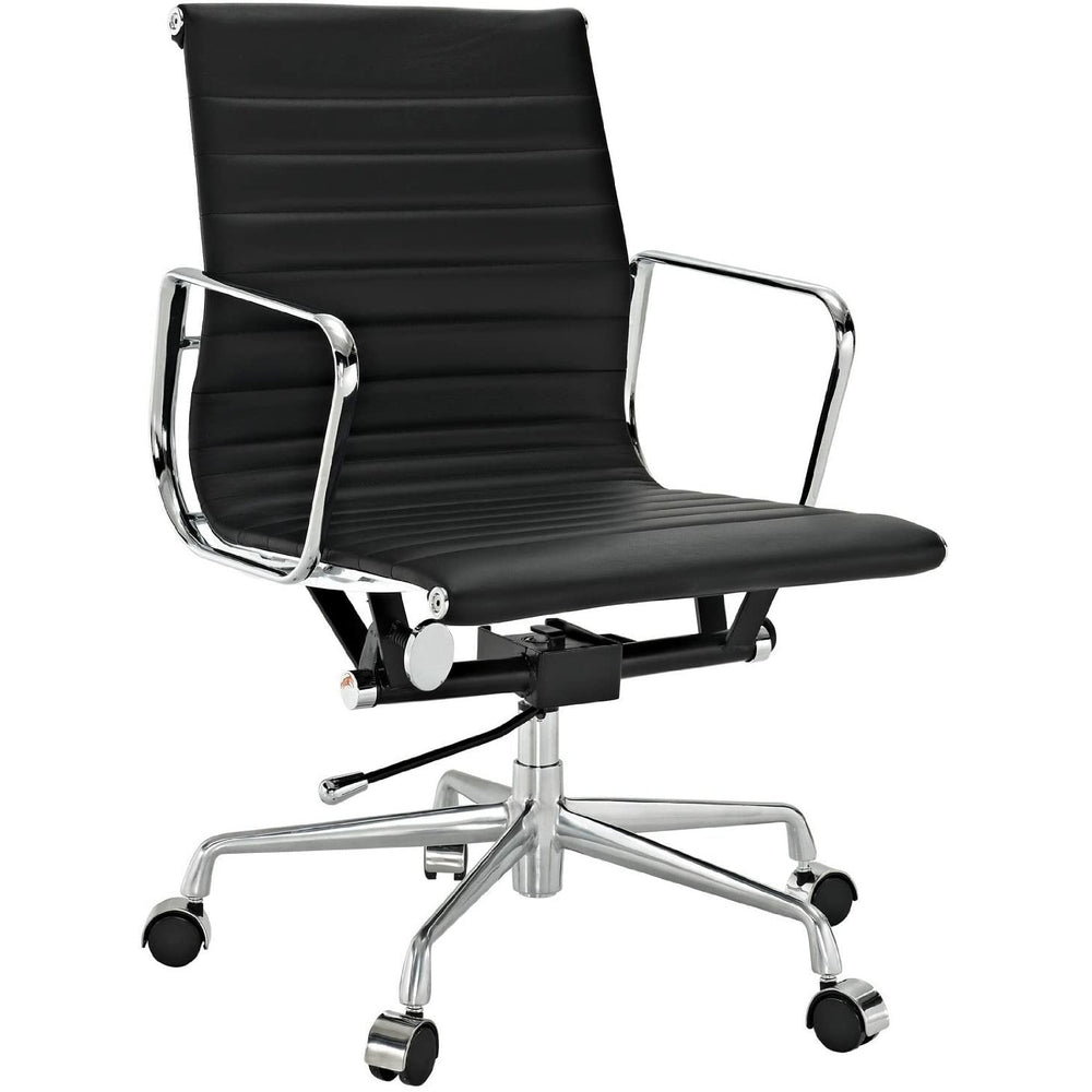 Image of Nicer Furniture Eames Group Aluminium Chair -Low Back Office Chair, Black