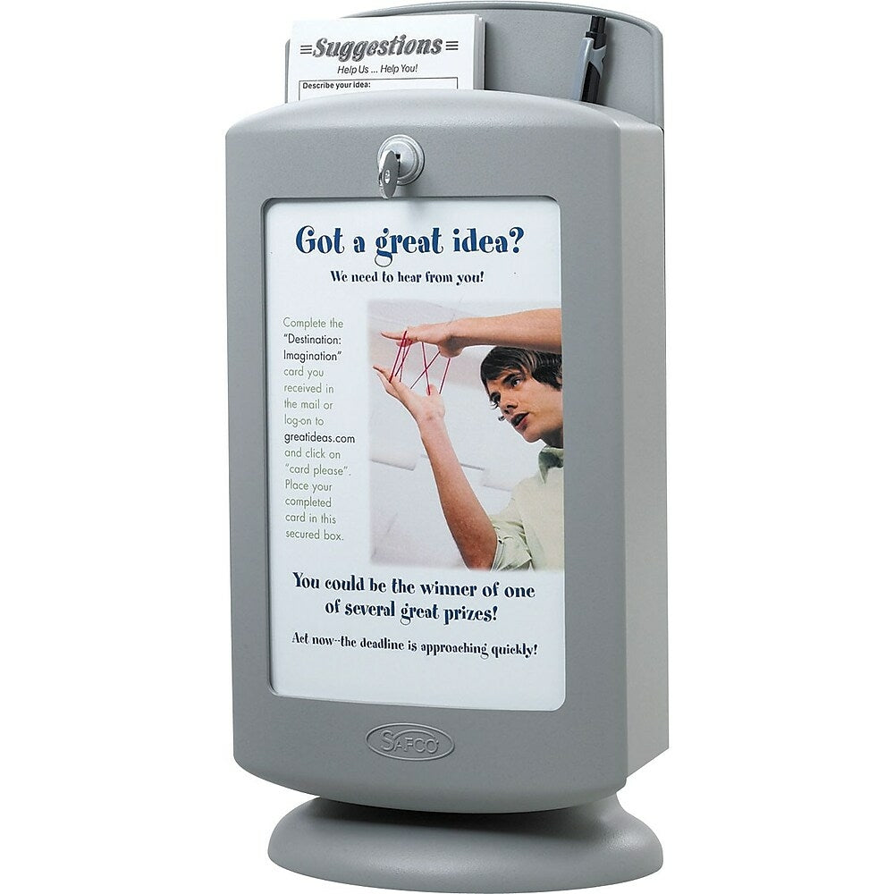 Image of Safco Grey Plastic Customizable Suggestion Box