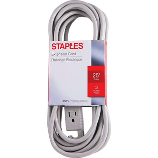 3-Outlet Household Indoor Extension Power Cord - 2 Prong with Protection Outlet  Cover - 6 Feet, White